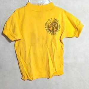 1970s GI Joe Action Team logo T-shirt Yellow Buster Brown Sz 6x/7